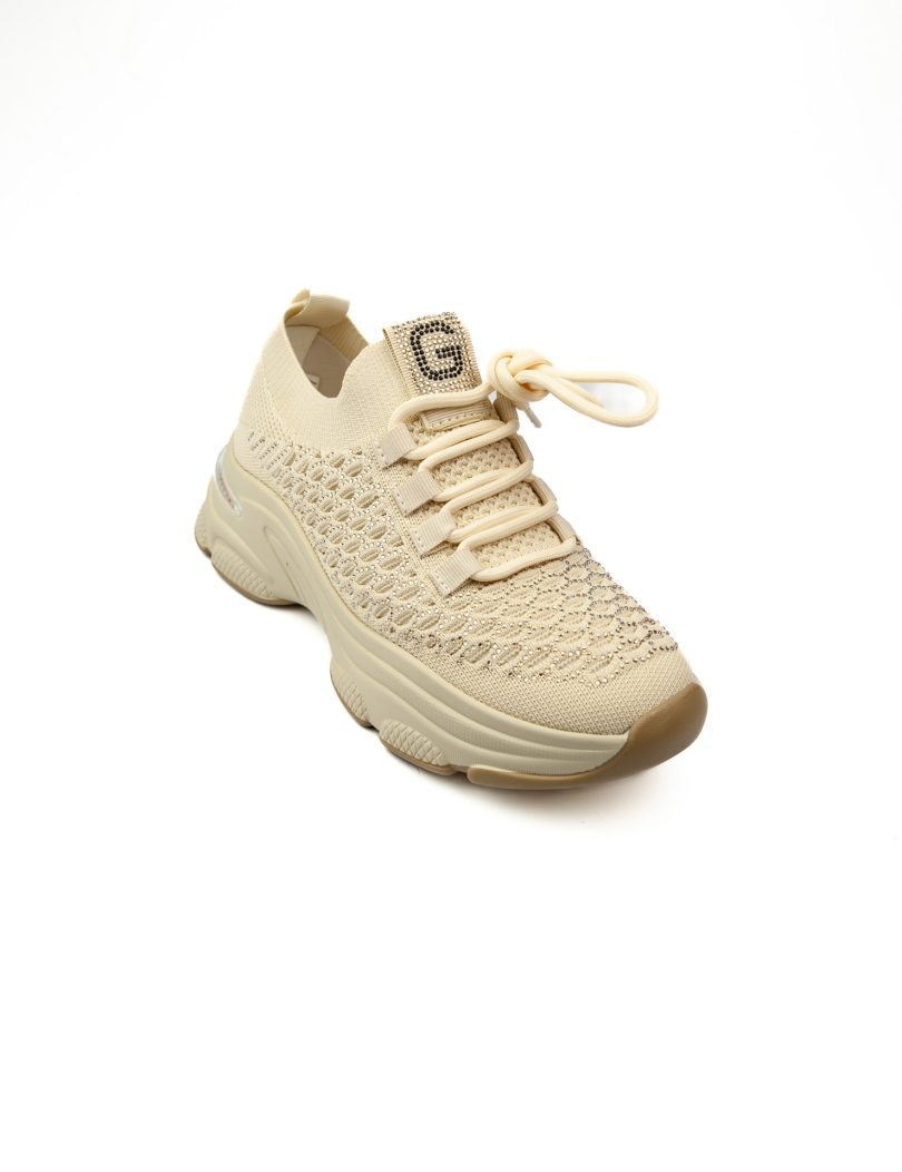 Guja 309 - 3 Krem Taşlı Kadın Sneaker Ayakkabı